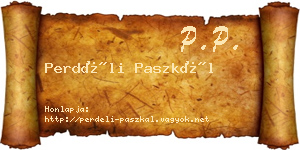 Perdéli Paszkál névjegykártya
